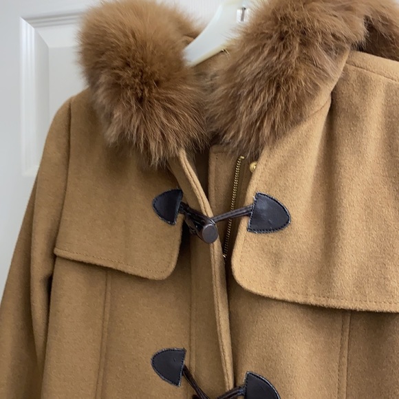 Ellen Tracy Blue fox and wool hooded coat - Picture 8 of 15
